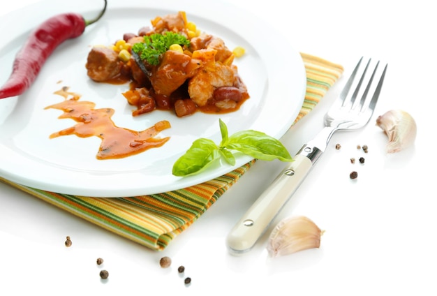 Тарелка с аппетитным блюдом